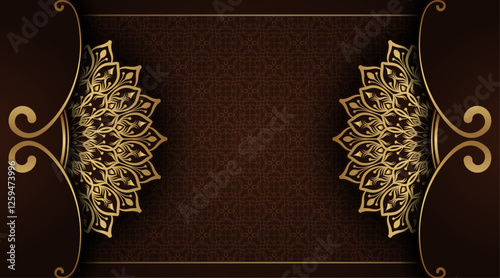 Luxurious dark background, with gold mandala ornaments