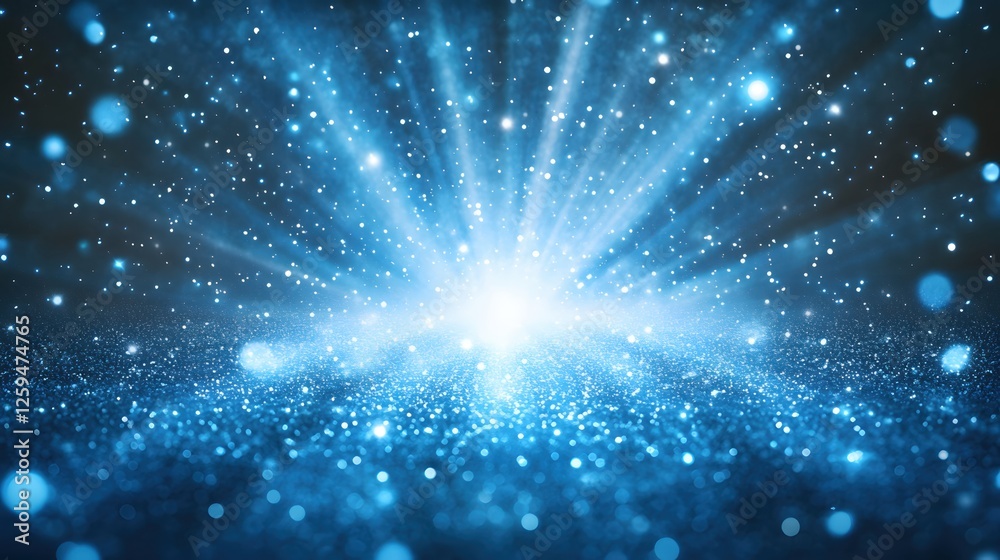 Fototapeta premium Ethereal Radiance A Captivating Display of Sparkling Lights and Shimmering Blue Tones