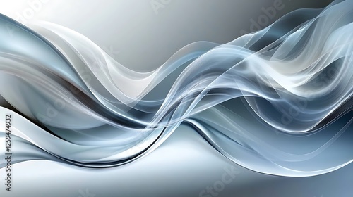 Abstract flowing waves, grey background, design