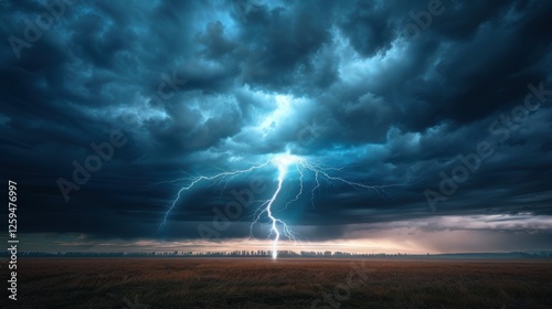 Lightning's abstract beauty pierces the storm. Thunder follows, showcasing the weather's strength.