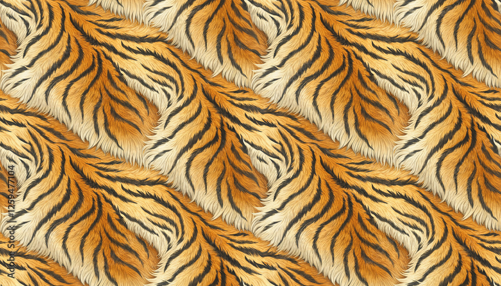 Fototapeta premium closeup fur tiger skin background texture seamless pattern wallpaper design