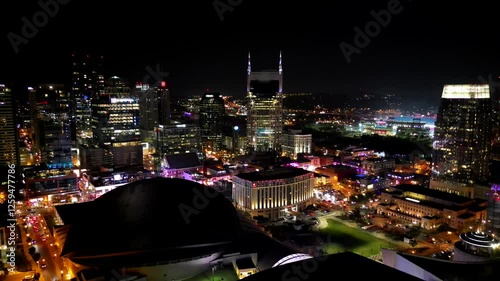 Aerial view of Nashville at Night