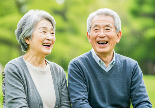 自然の中で余暇を楽しむ老夫婦