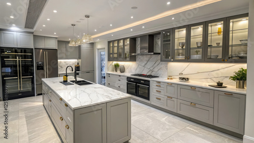 modern kitchen interior with kitchen