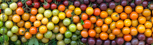 Rainbow cherry tomatoes, market stall
