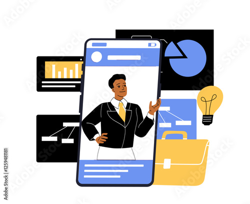 Business networking and strategy concept illustration. 