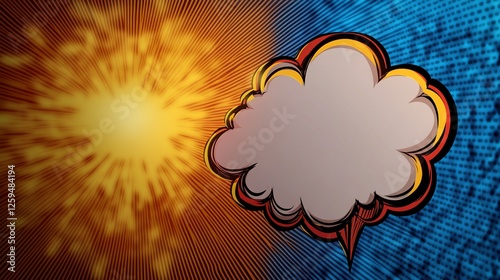 Digital explosion; speech bubble; binary code; idea; background