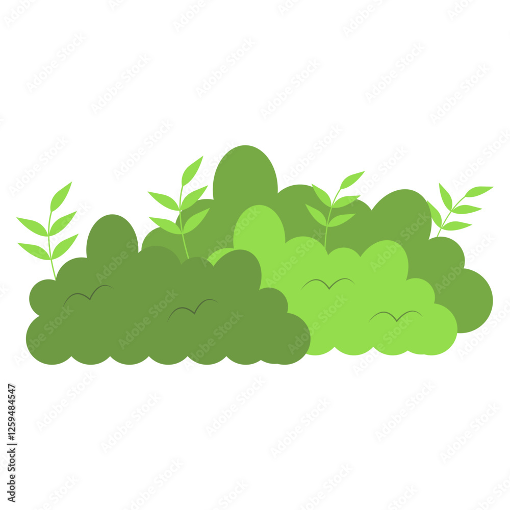 Cute Grass Border Isolated on White Background. Vector Illustration with Cartoon Design. Cute Grass Border Isolated on White Background. Vector Illustration with Cartoon Design.
