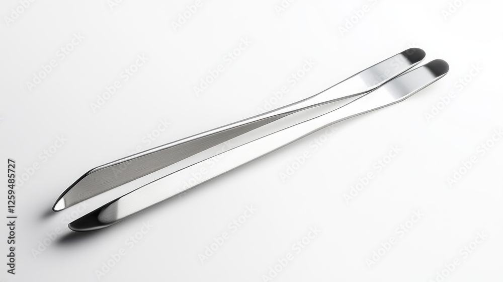 Chrome tire levers on white background, repair tools Chrome tire levers on white background, repair tools