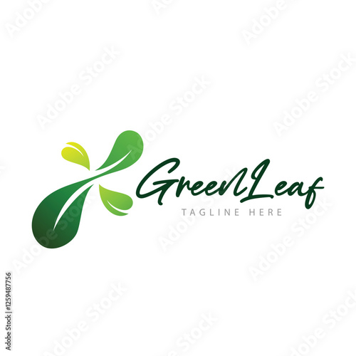Green Leaf Nature Healthy Logo