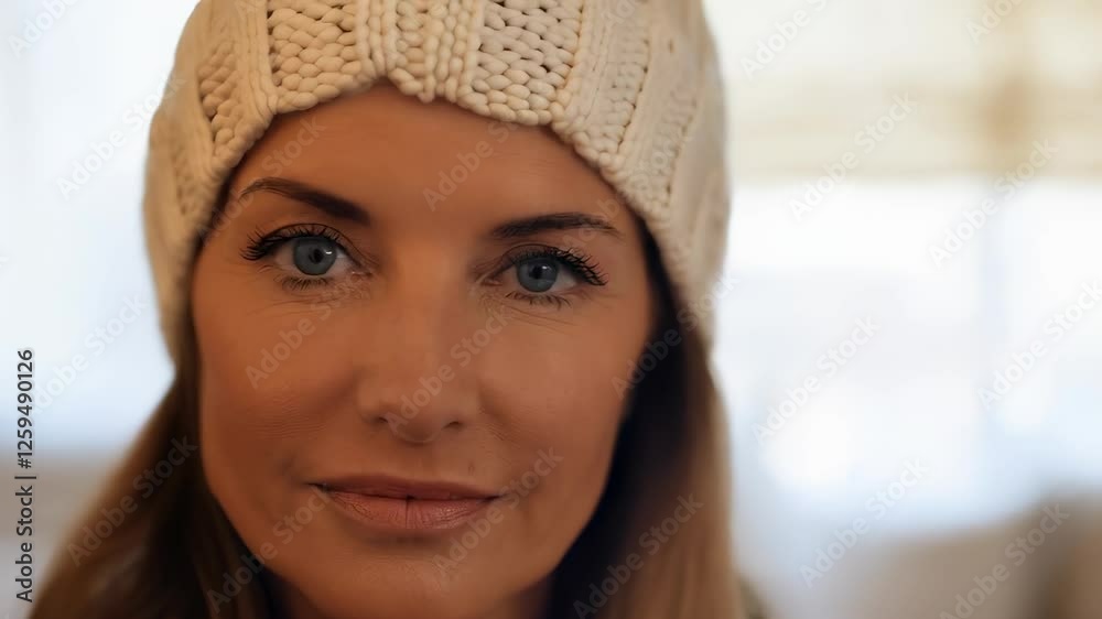 Woman Wearing Knit Hat Woman Wearing Knit Hat