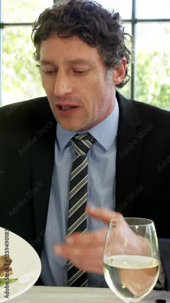 Businessman angry because of the plate he has