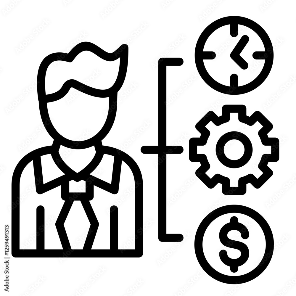 Fototapeta premium Project Management Icon