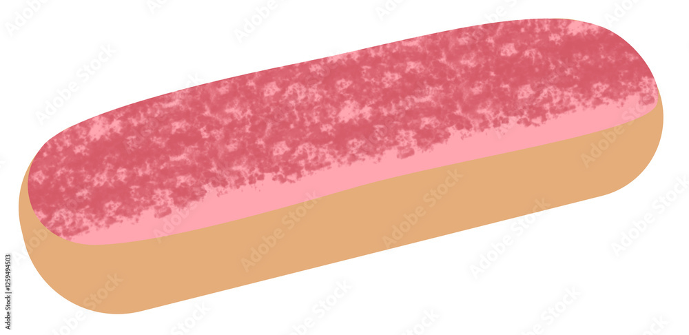 Illustration of Strawberry Eclair Illustration of Strawberry Eclair