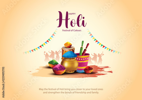 Indian festival happy Holi with colorful background. abstract vector illustration design