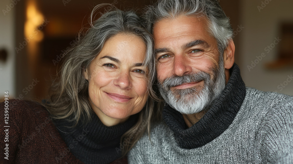 A happy middle-aged couple in love, generative AI A happy middle-aged couple in love, generative AI