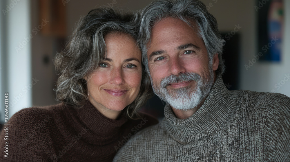 A happy middle-aged couple in love, generative AI A happy middle-aged couple in love, generative AI