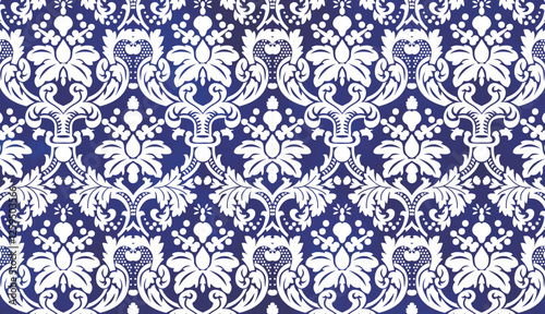 Ceramic pattern. Blue pottery pattern background design. Great for wallpaper, gifts, textile, tableware, packaging design.eps