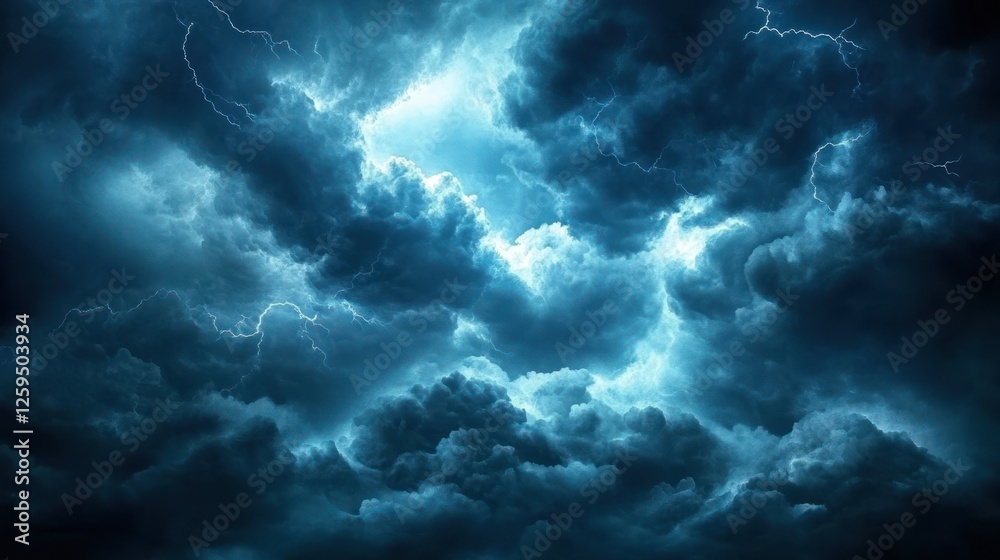 Stormy sky, lightning flashes, dark clouds, night, weather backdrop Stormy sky, lightning flashes, dark clouds, night, weather backdrop