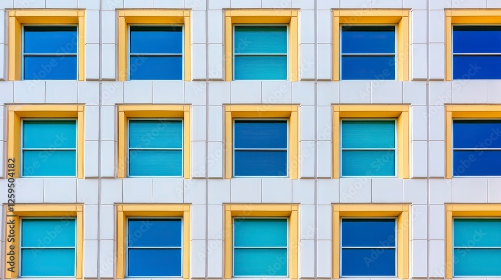Fototapeta premium Colorful Modern Windows on a Contemporary Building Facade