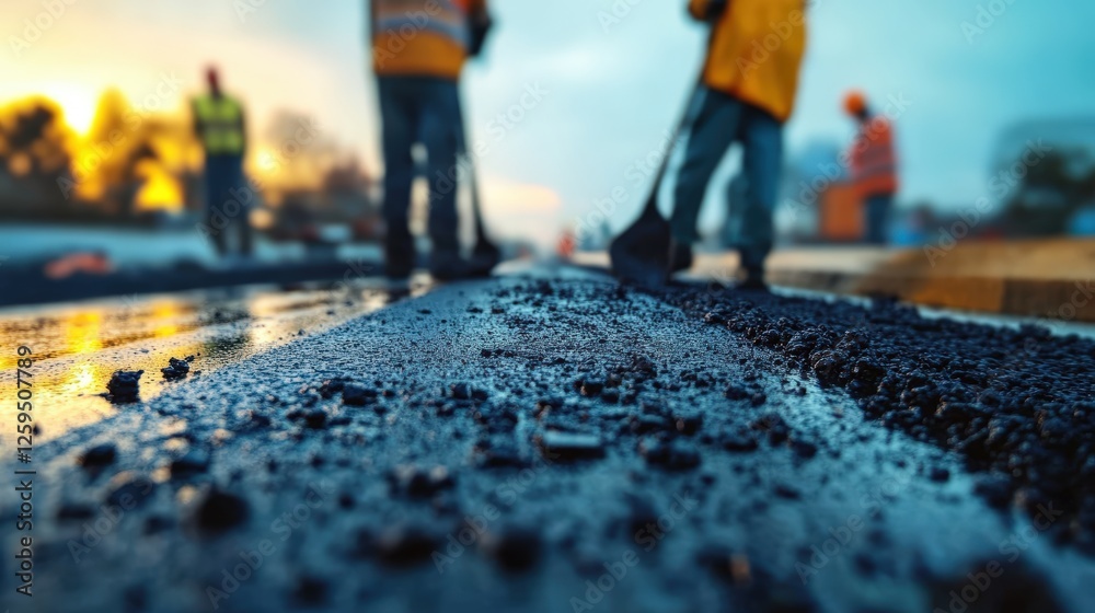 asphalt pavement workers working on asphalt road,Construction site is laying new asphalt road pavement,road construction workers and road construction machinery scene
asphalt pavement workers working on asphalt road,Construction site is laying new asphalt road pavement,road construction workers and road construction machinery scene
