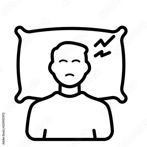 Insomnia Icon, Sleepless disorder, depression