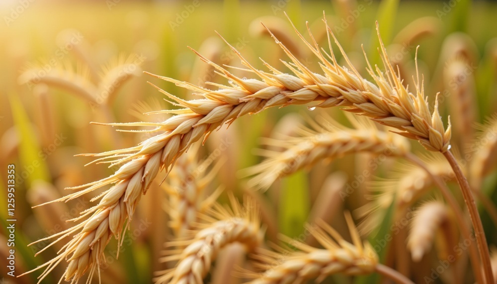 Golden wheat stalk glowing in sunlight Golden wheat stalk glowing in sunlight