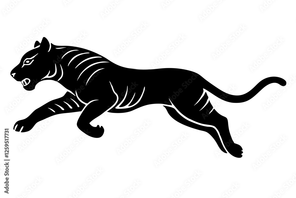 Obraz premium jumping tiger silhouette 