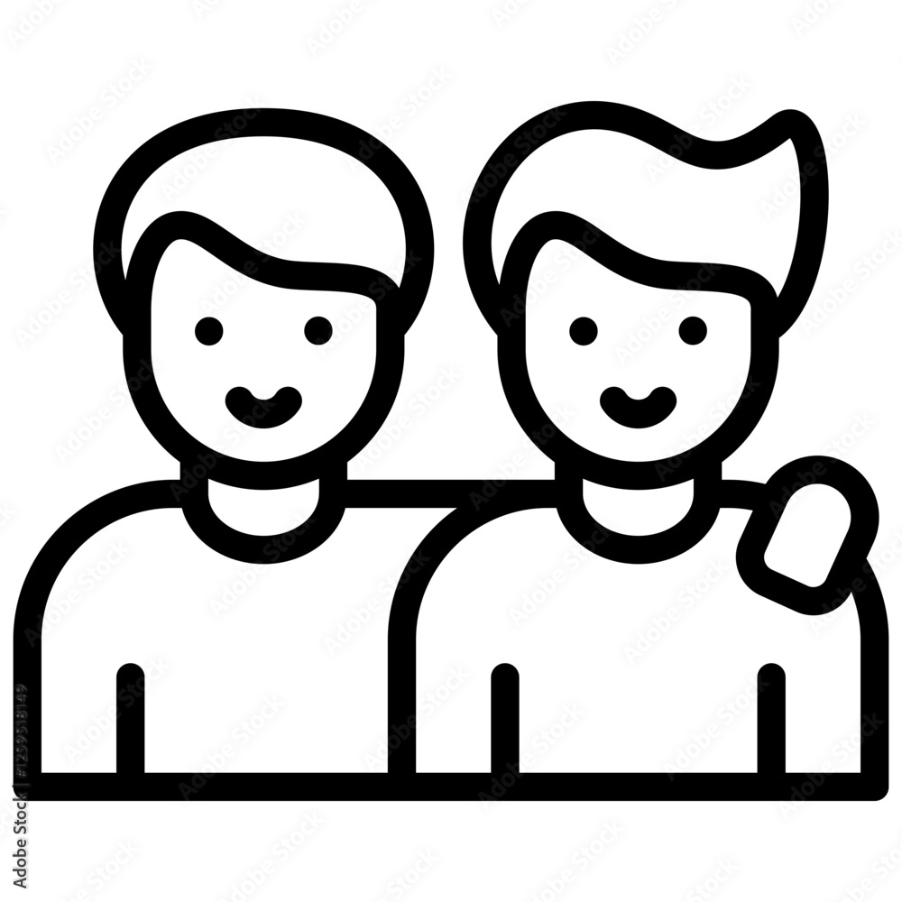 friendship icon illustration design with outline friendship icon illustration design with outline