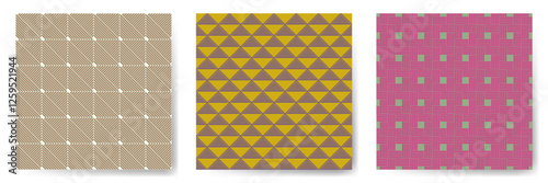 Geometric seamless patterns vector collection. Art deco repeated ornaments wi...