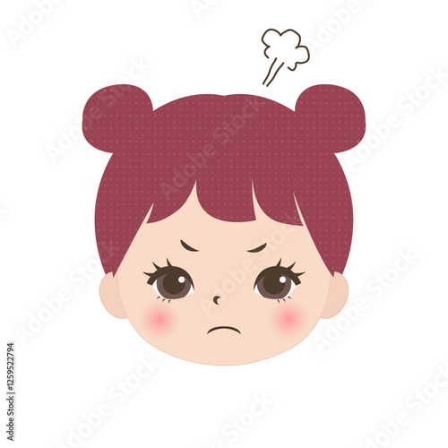 怒っている女の子の顔