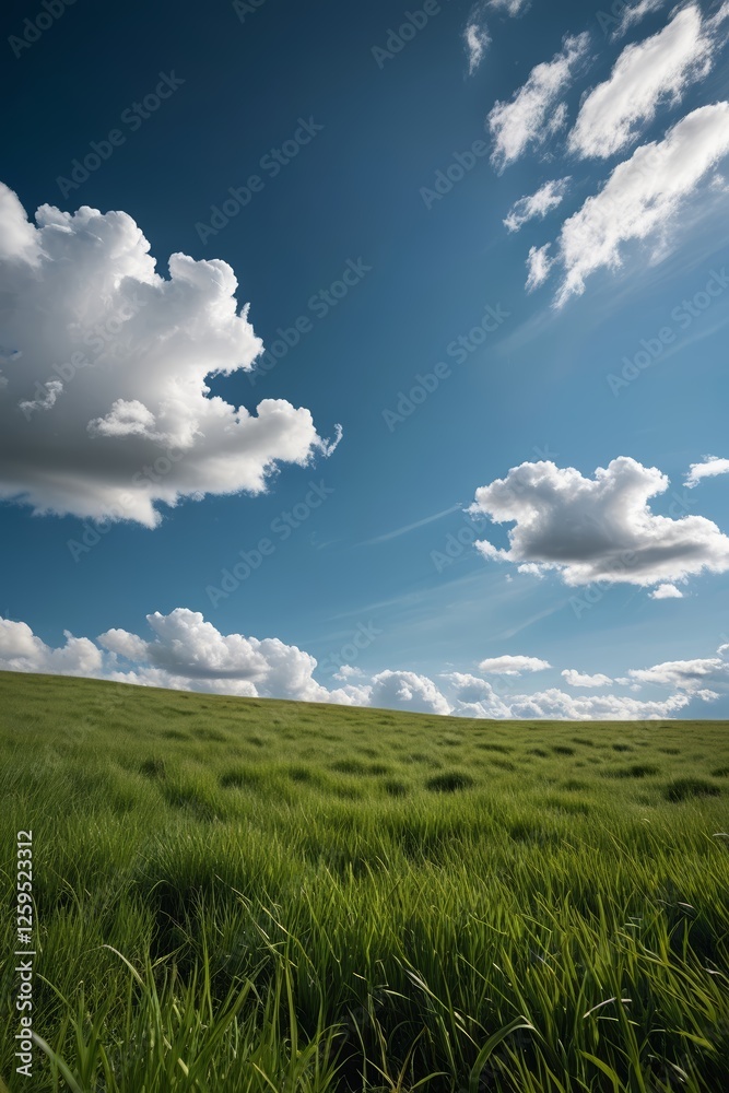 there is a field of grass with a blue sky in the background there is a field of grass with a blue sky in the background