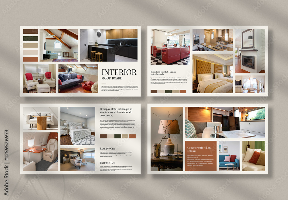 Interior Mood Board Template Stock Template | Adobe Stock
