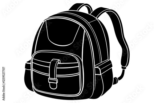 backpack  silhouette  vector