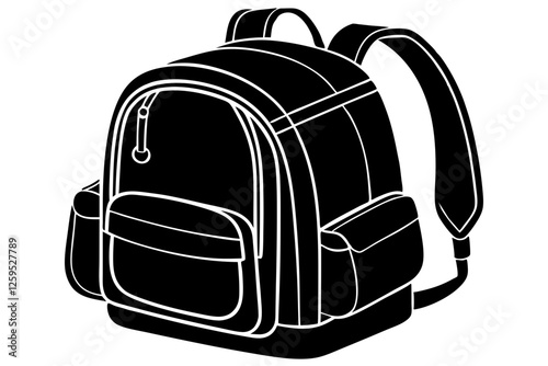 backpack  silhouette  vector