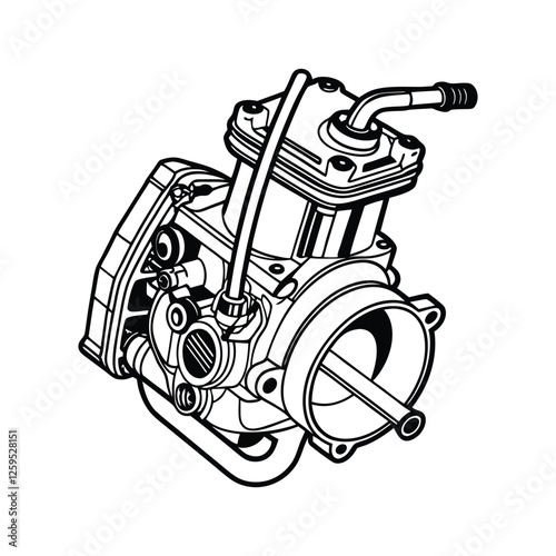 Quadro su tela vector illustration art technical car carburetor component internal combustion e