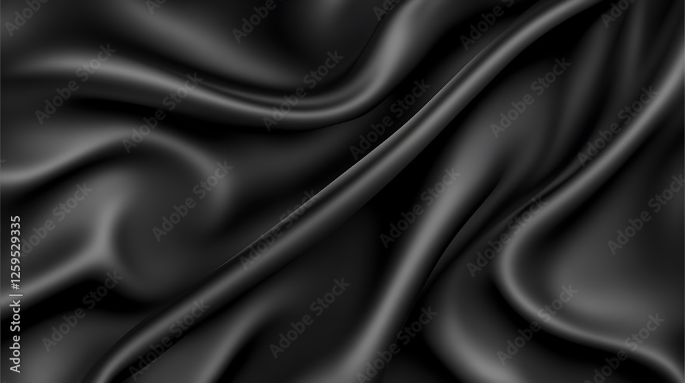 Obraz premium Black silk fabric drapes, elegant background (1)
