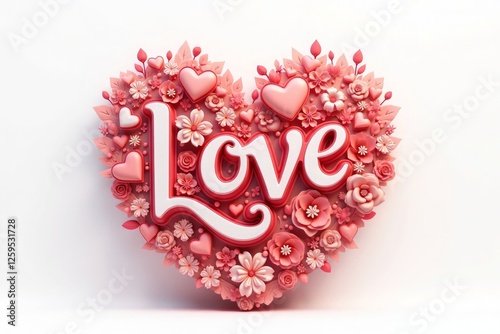 Love typography heart image, 