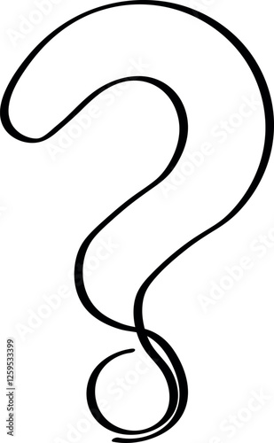 Simple Bold Question Mark Vector Design Element