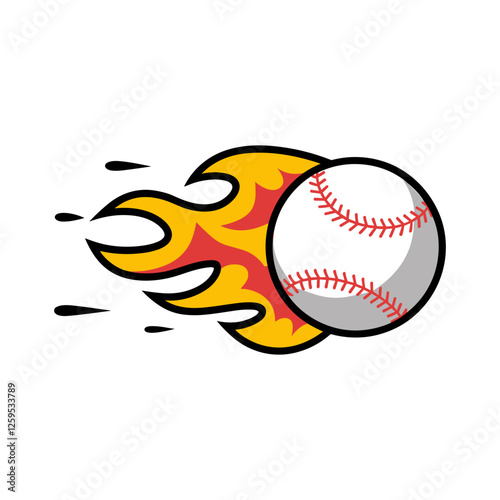 Cartoon Flaming Baseball Icon