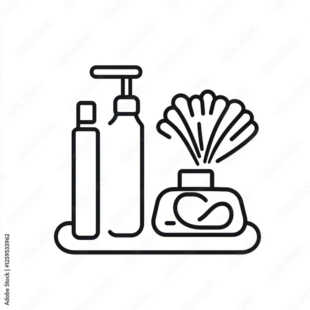 3D line icon showcasing hygiene and cleanliness measures for a healthier environment. 3D line icon showcasing hygiene and cleanliness measures for a healthier environment.
