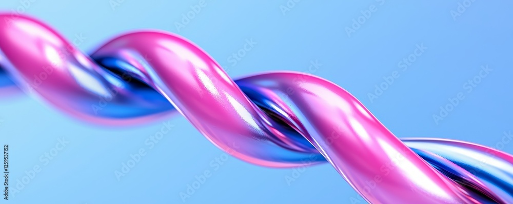 Fototapeta premium Colorful twist of vibrant pink and blue strands.