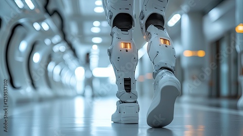 Wallpaper Mural Medical robot assisting with mobility exercises for pediatric patient with leg braces Torontodigital.ca