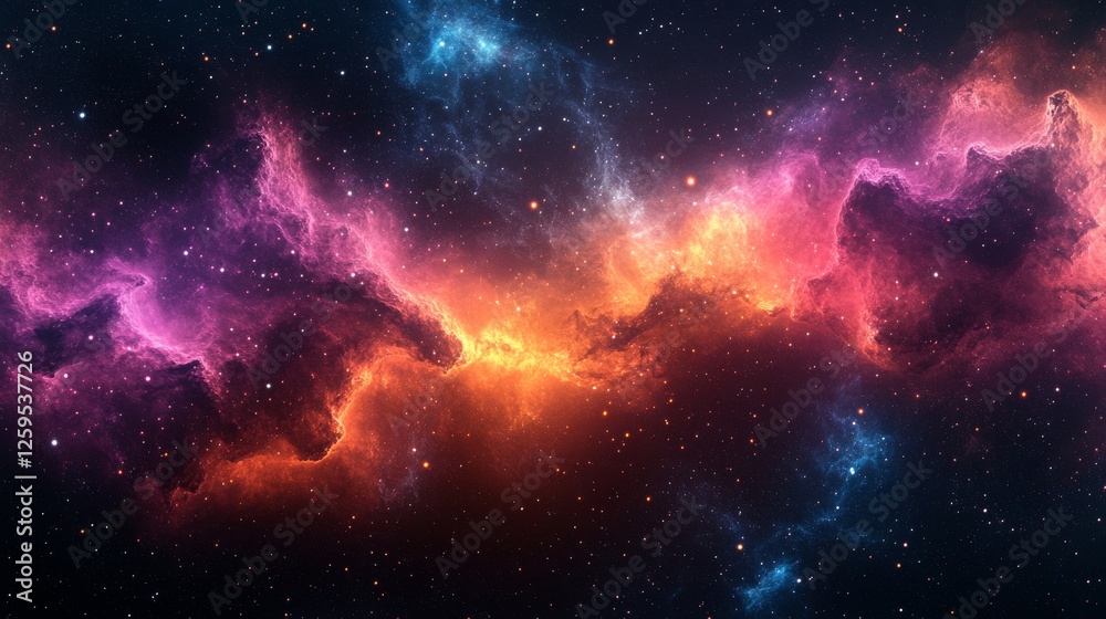 Fototapeta premium Abstract cosmic dark matter background. Featuring cosmic dark matter with bright colors. Emphasizing depth and mysterious textures. Ideal for space and artistic themes.