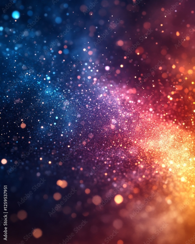 Fototapeta premium Abstract cosmic dust particles background. Featuring cosmic dust particles and vivid colors. Emphasizing depth and subtle shimmer. Ideal for space and artistic themes.