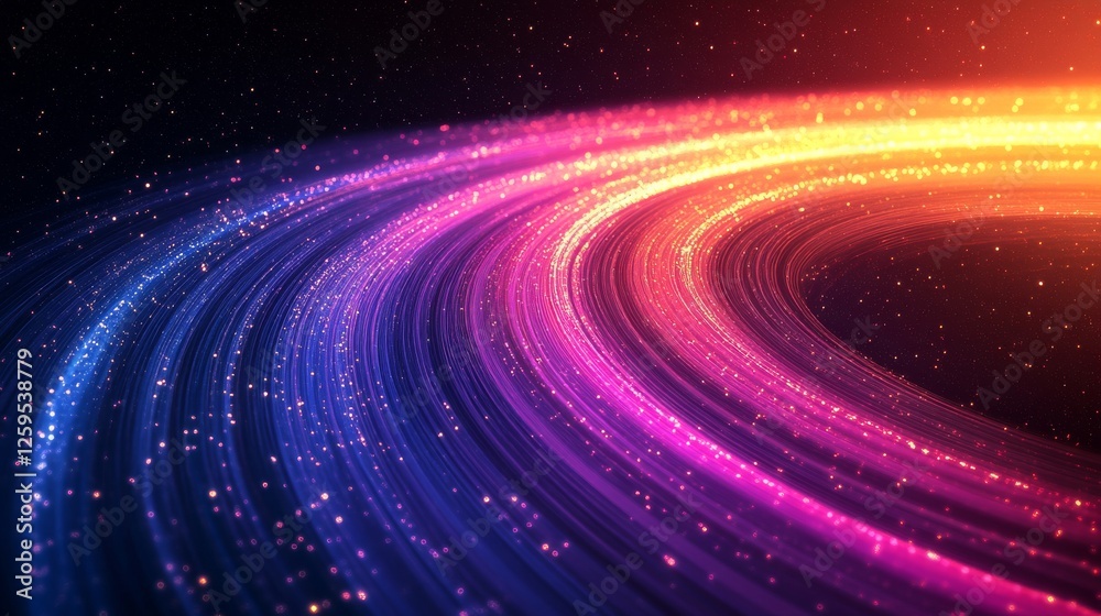 Obraz premium Abstract cosmic dynamic rings background. Featuring cosmic dynamic rings with bright colors. Emphasizing depth and radiant circles. Ideal for space and artistic themes.