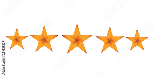 five stars with a bright gold color