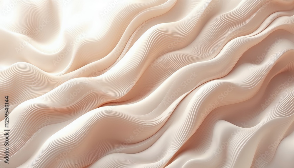 Obraz premium Ethereal Softness Elegant Flowing Pale Fabric Wavy Texture Background