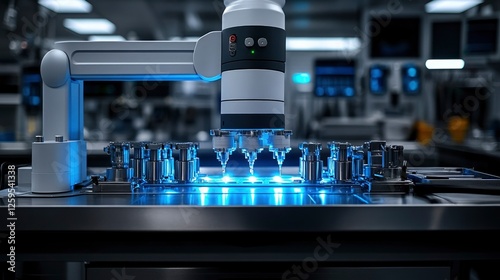Robot performing automated disinfection of surgical instruments using UV light