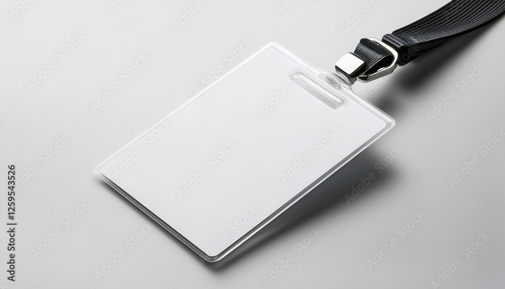 Plain Company ID Card Mockup with Lanyard Plain Company ID Card Mockup with Lanyard